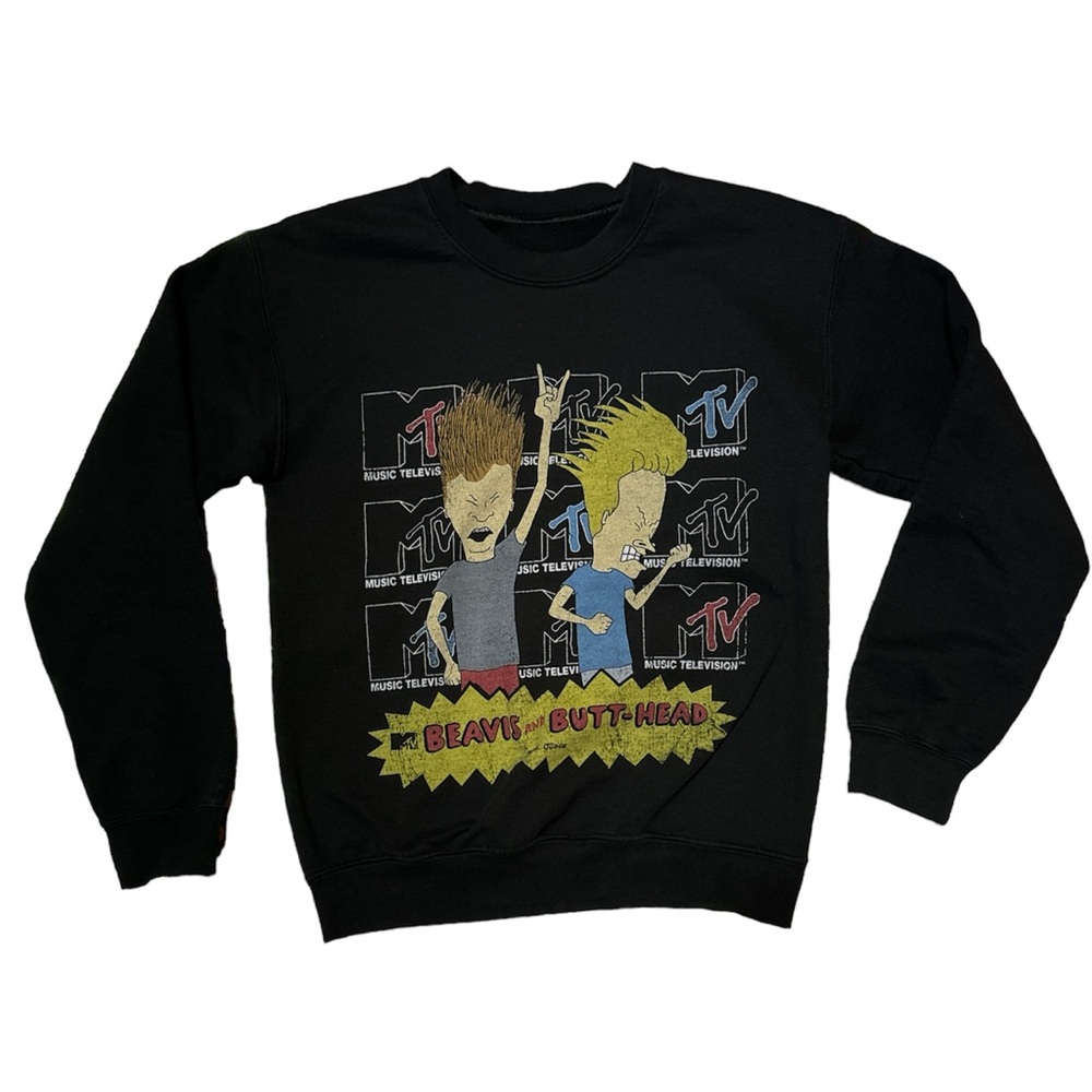 Beavis & Butthead MTV Black Long Sleeve Pullover